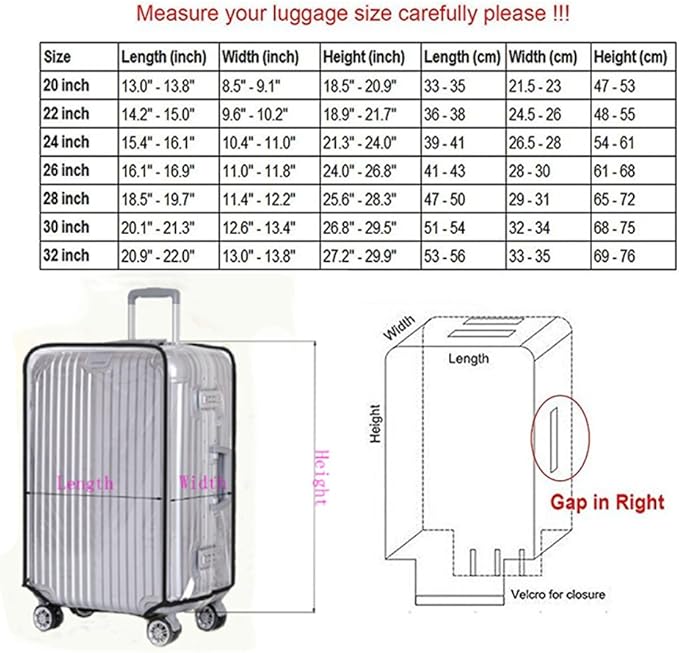 JenKin Luggage Protector Suitcase Cover PVC Waterproof Travel Suitcase Fits - Image 7