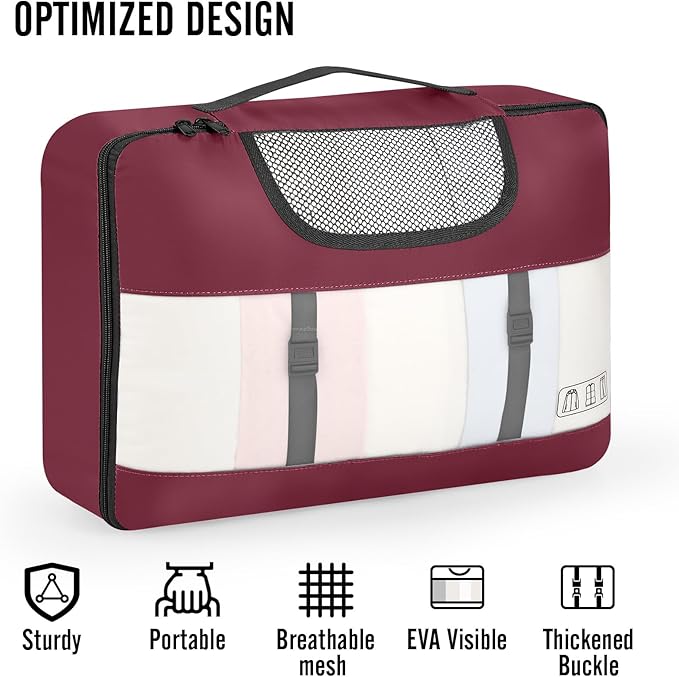 Veken 10 Set Packing Cubes for Travel Essential, Suitcase Organizer Bags in 4 - Image 4