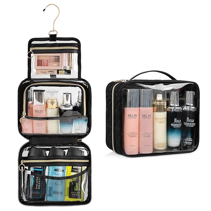 CUBETASTIC Clear Toiletry Bag, Transparent Travel Makeup Bag Small Hanging - Image 7
