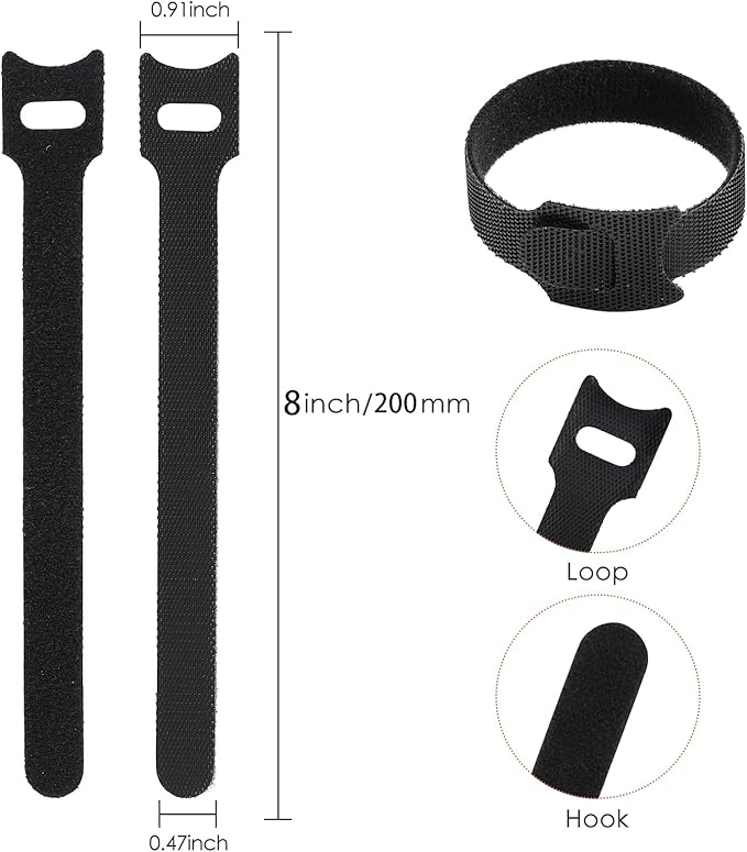 150PCS 8 Inch Cable Ties Reusable Multi-Purpose Wire Ties Cord Organizer - Image 2