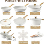 SENSARTE Nonstick Ceramic Cookware Set 23-Piece, Healthy Pots and Pans Set - Image 2