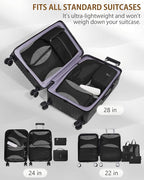 Compression Packing Cubes 12 Set, Suitcase Organizers, Extendable Packing Cubes - Image 9