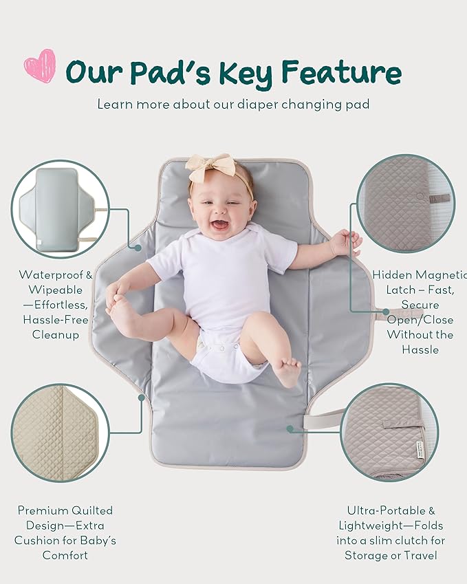 Lily Miles Baby Changing Pad Portable, Diaper Changing Mat - Image 5