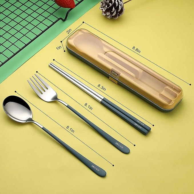 DEVICO Portable Utensils, Travel Reusable Silverware Flatware Set - Image 2