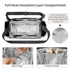 Hairdresser Bag, Professional Makeup Bag for Hairstylist, Large Capacity Hairdressing Bag with Shoulder Strap and Waist Belt, Travel Hairdressing Tools Storage Organizer with Heat Insulation Material