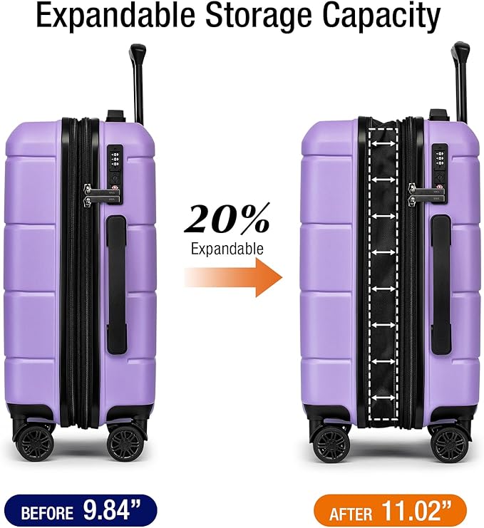 KYME Hardside Expandable Carry On Luggage 22x14x9 Airline Approved - Image 2