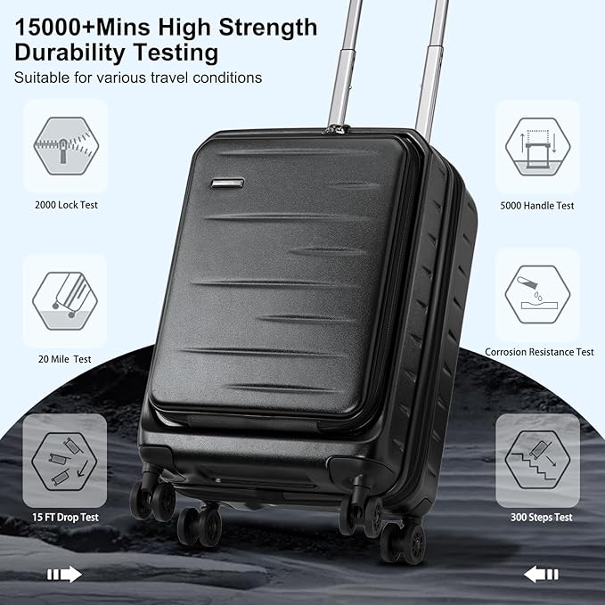 Expandable Carry On Luggage Airline Approved, 20 Inch Lightweight ABS+PC Hard - Image 7