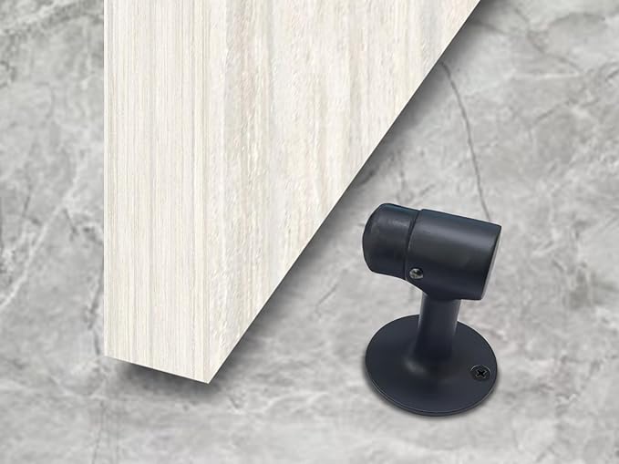 QCAA Solid Brass Door Stop, Matte Black, 1 Pack, Made in Taiwan - Image 3