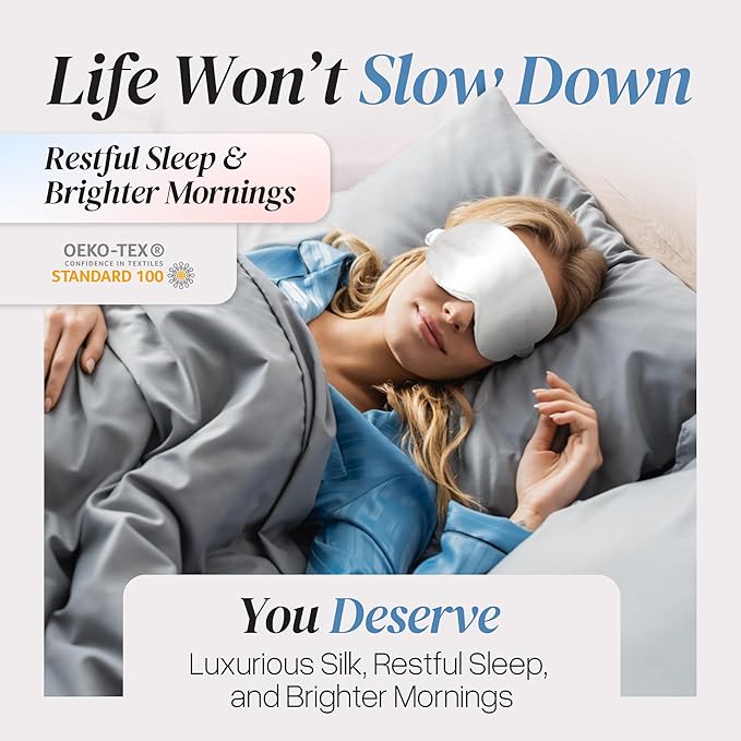 Adjustable Silk Sleep Mask Eye Covers | 100% Pure 6A Mulberry Silk | Blackout & - Image 6