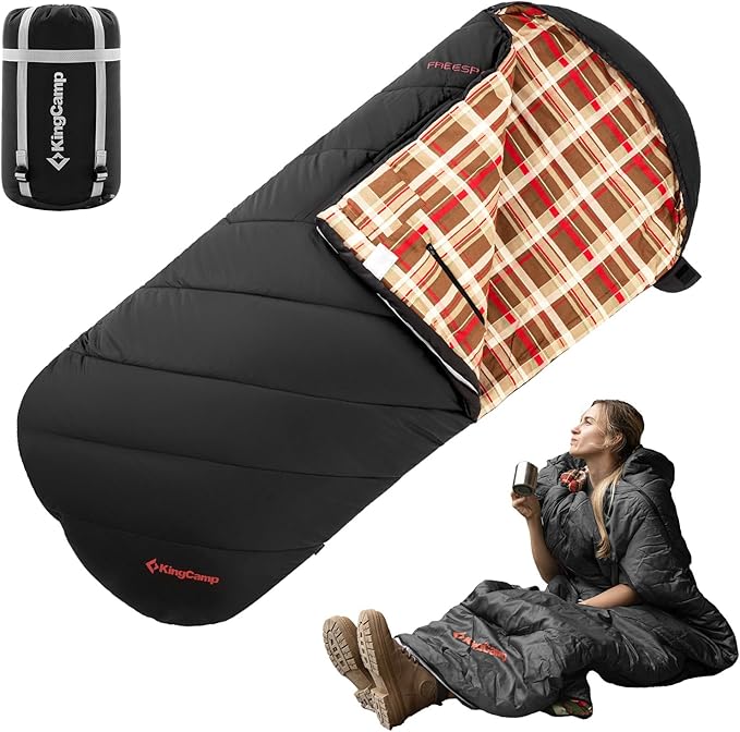 KingCamp Sleeping Bag for Adults, Cold Weather & Warm Extra Wide Big & Tall XL by KingCamp