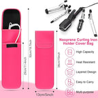 Shappy 2 Pcs Heat Resistant Hair Tools Bag Curling Iron Travel Case Cover Neoprene Flat Iron Holder Travel Case and Silicone Mat Pouch for Hot Hair Tools Storage Organizer(Solid Style)