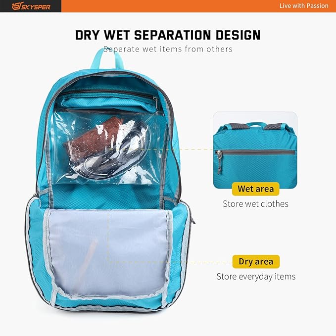 SKYSPER Lightweight Packable Backpack - 30L Hiking Daypack - Image 7