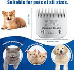 7FC# Detachable Pet Dog Grooming Clipper Ceramic Blade,Compatible with Andis Size 7FC Cut Length 1/8"(3.2mm),Compatible with andis/wahl/Oster Dog Clippers 1PCS