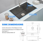 POPFLY Kitchen Sink, 28×20 Inch Drop In 18 Gauge Handmade SUS 304 Top mount - Image 8