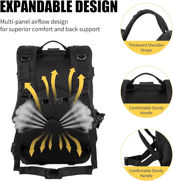 Tactical Backpack for Men, 40/50L Expandable Military Backpack, Waterproof - Image 4