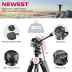 ULANZI F38 Video Travel Tripod, 61.4" Lightweight Carbon Fiber Camera Tripod - Image 2