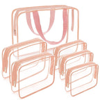 APREUTY Clear Makeup Bags, TSA Approved 6 Pcs Cosmetic Makeup Bags Set Clear PVC by WelcometoAPREUTY