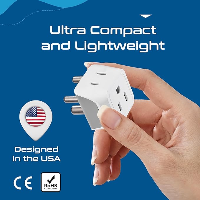 Ceptics US to India Plug Adapter works in Nepal, India Power Adapter, Dual USA - Image 5