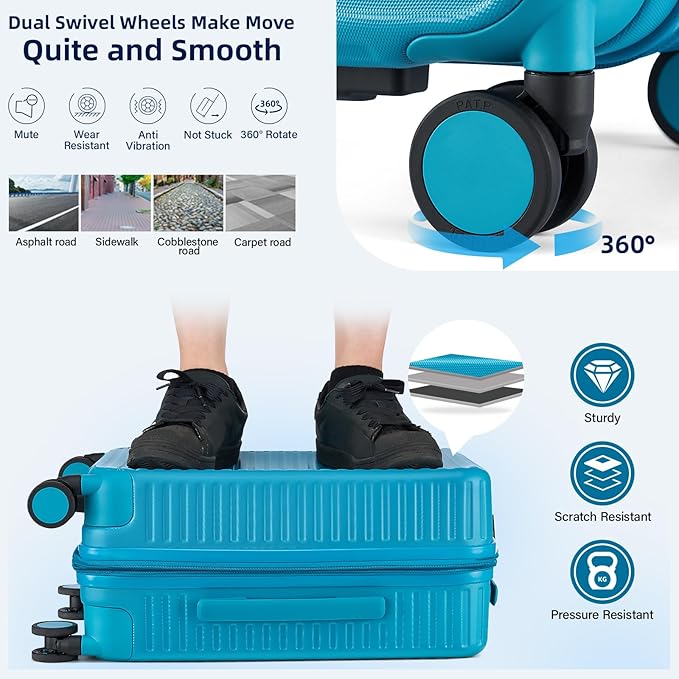 Hard Shell Suitcases 20 Inch Carry on Luggage Airline Approved - Image 6