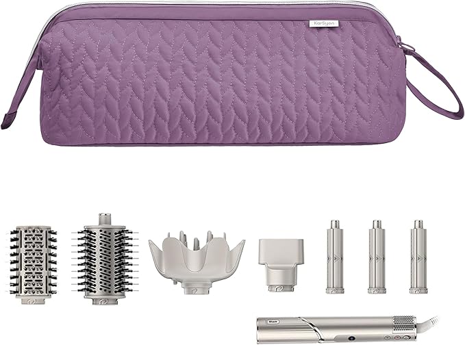Shark Flex Style Case for Dy son Airwrap Hair Dryer Brush Revlon Hair Tools Travel Bag Carrying Case Flat Curling Iron Organizer (Purple)