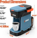 SENIX Coffee Maker, Portable Coffee Machine, 2-in-1 20V 5.0 Ah Battery - Image 7