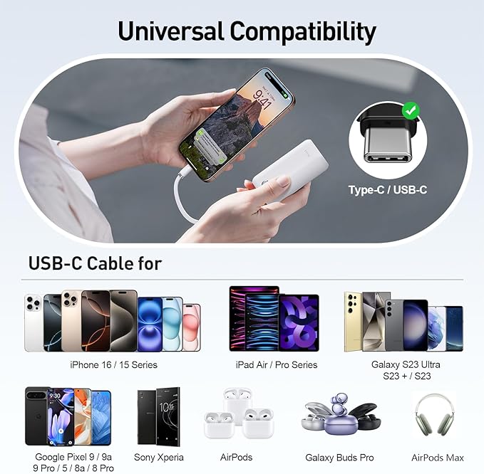 iWALK Mini Portable Charger 10, 22.5W USB-C Fast Charging Power Bank - Image 5
