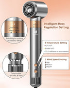 Hair Dryer Brush, webeauty 5 in 1 Professional Hot Air Styling, High-Speed Negative Ionic Hair Dryer Fast Drying, Multi Hair Styler with Air Curling Iron, Volumizing, Straightening (Grey Gold)