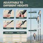 GPTCAMP Nordic Walking Stick, Cork Handle, Lightweight 7075 Aluminum Trekking - Image 3