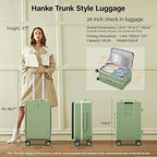 Hanke 24 Inch Luggage with Cup Holder and Charge, Top Opening Hard Shell - Image 2