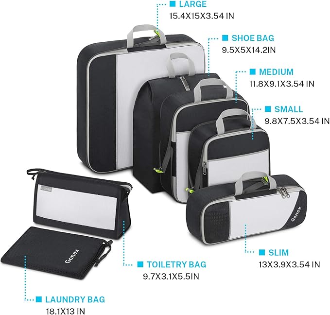 Compression Packing Cubes, Gonex Extensible Storage Mesh Bags Organizers - Image 4