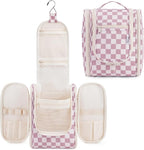 Narwey Small Checkered Hanging Travel Toiletry Bag by Narwey