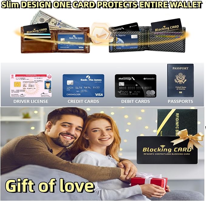 Aigee RFID Blocking Cards 6 Pack, Contactless NFC Debit Credit Card Passport - Image 7
