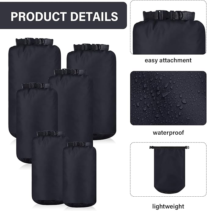 6 Pcs Waterproof Dry Bag Sack Lightweight Outdoor Dry Bags 35 L, 20 L, 15 L - Image 3