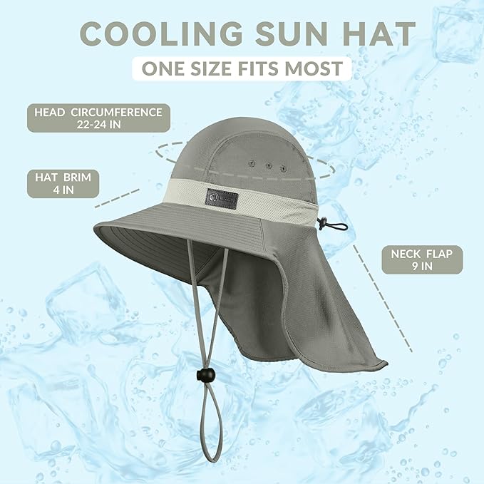 Sukeen Cooling Sun Hat for Men Women UPF50+ Wide Brim Fishing Hat - Image 6