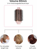 L'ANGE HAIR Multi-Volume Dryer Brush Attachment | Titanium Blow Dryer Brush Barrel for Volumizing & Styling | Tool Sold Separately | Attachment - Blush - Oval 60mm