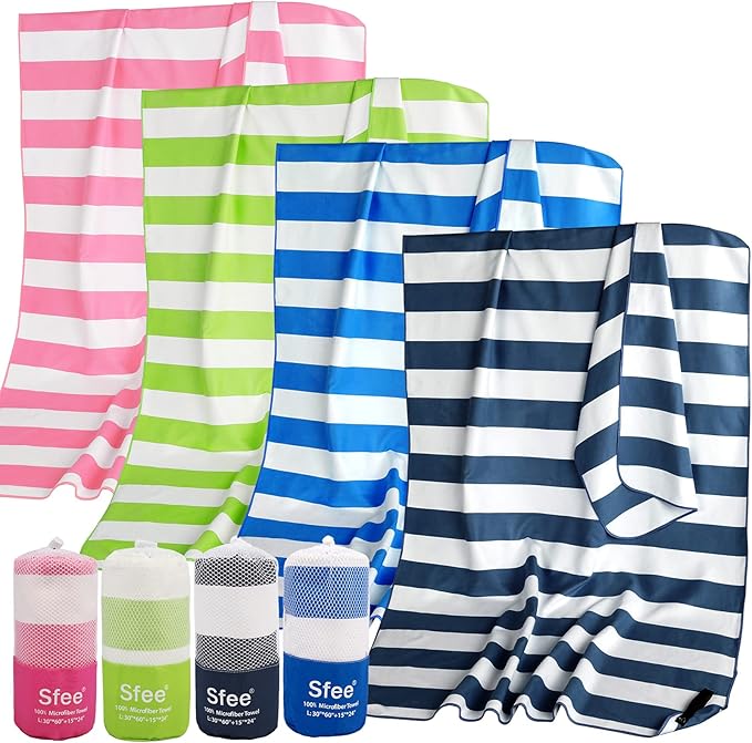 Sfee 2 in 1 Microfiber Beach Towel, Quick Dry Towel Camping Towel Travel Towel by Sfee