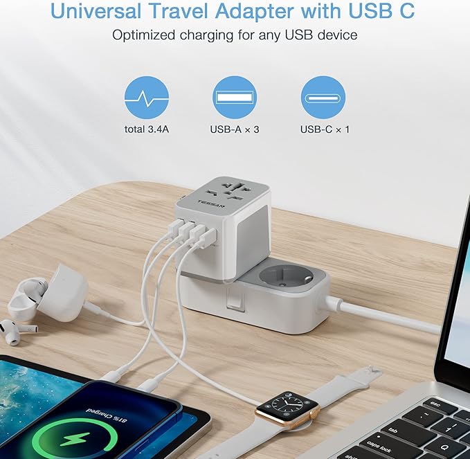 TESSAN Universal Travel Adapter, International Power Adapter - Image 3