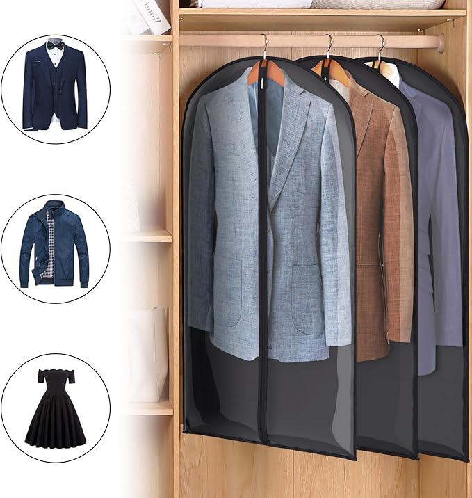 Zilink Clear Garment Bags for Hanging Clothes Clear Suit Bags for Closet - Image 4