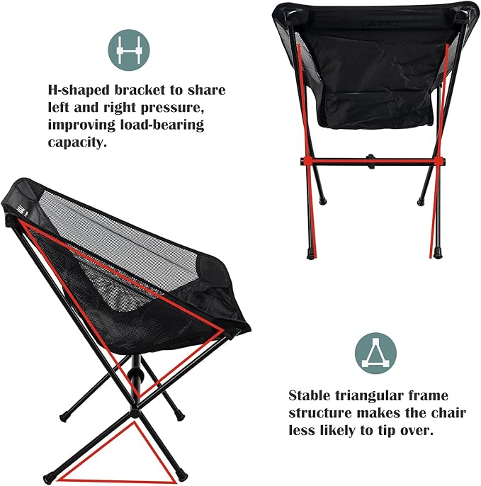 Ultra-Light Folding Camping Chair, All-Aluminum Frame, Surper Breathable Fabric - Image 6