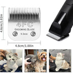 3 Pcs Size 4FC Detachable Dog Grooming Blades, Compatible with Andis, Oster A5, Wahl KM10 Series Clippers, Cut Length 9.5mm, Silver(4FC 9.5mm, 3 Packs)