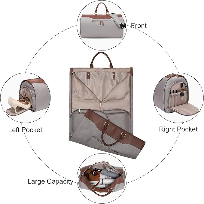Modoker Carry on Garment Bags for Travel, Convertible Garment Duffel Bag - Image 5