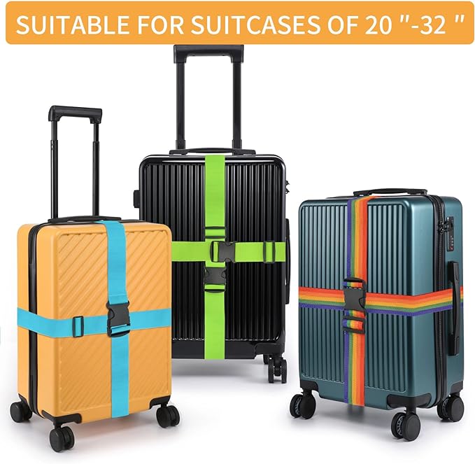 BILIONE 8 Pcs Luggage Straps, TSA Approved Add a Bag Premium Accessory - Image 3