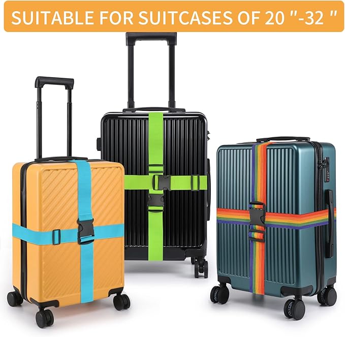 BILIONE 4 Pack Luggage Straps 79" Long Belts Keep Suitcase Secure While - Image 3