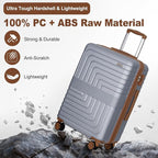 Romswi Luggage Sets 3 Piece Expandable PC+ABS Suitcases, Durable Hardshell - Image 3