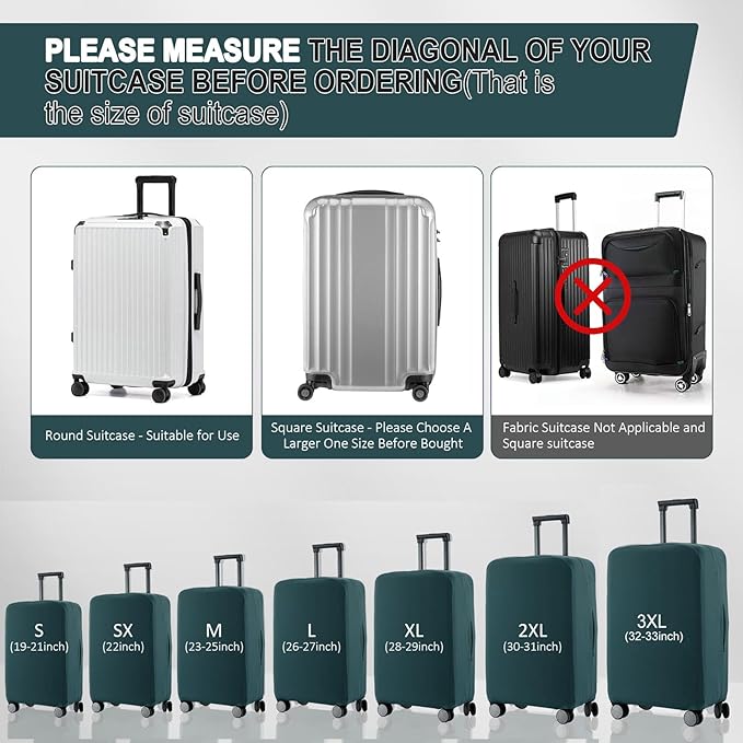 Travel Luggage Cover Suitcase Protector Scratch-Resistant Fit 19-31 Inch - Image 5