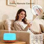 300ML Essential Oil Diffuser, Small Aromatherapy Diffuser with Remote, 7-Color LED Light, 4 Timer Settings, Safe Auto-Off, for Bedroom, Desk, Home Office