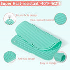 Quccefods 2 Pack Heat Resistant Mat Large Silicone Hot Hair Tools Holder for Curling Irons Flat Iron Hair Styling Tools Mat Portable Vanity Pad
