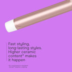 Conair Double Ceramic 1 ¼-Inch Long Barrel Curling Iron, 1¼-Inch Barrel Creates Loose Curls, Hair Curler for Use on Medium & Long Hair, White/Rose Gold