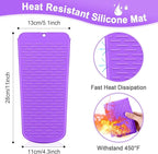 Shappy 2 Pcs Heat Resistant Hair Tools Bag Curling Iron Travel Case Cover Neoprene Flat Iron Holder Travel Case and Silicone Mat Pouch for Hot Hair Tools Storage Organizer(Mandragora)