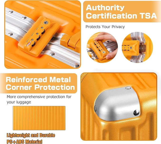 AnyZip Luggage PC+ABS Aluminum Frame Zipperless Checked Luggage Hard Shell - Image 4